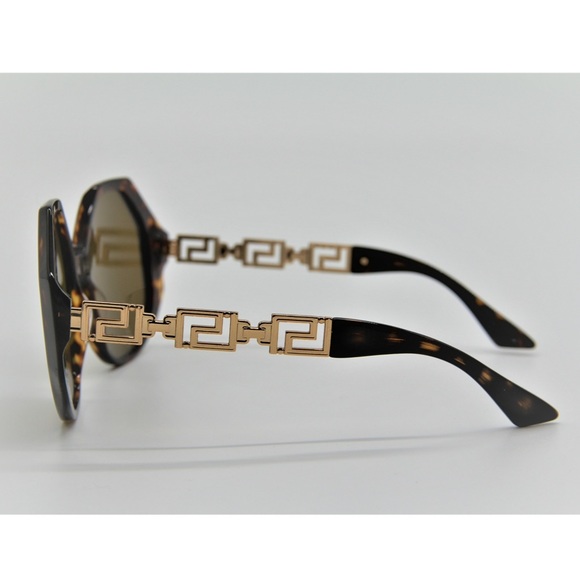 NEW VERSACE VE4395 108/73 WOMEN’S OVERSIZED SUNGLASSES MOD 4395 HAVANA BROWN - Picture 4 of 10